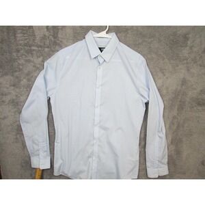 H&M Shirt Mens Medium Long Sleeve Light Blue Slim Fit Easy Iron Dress Shirt